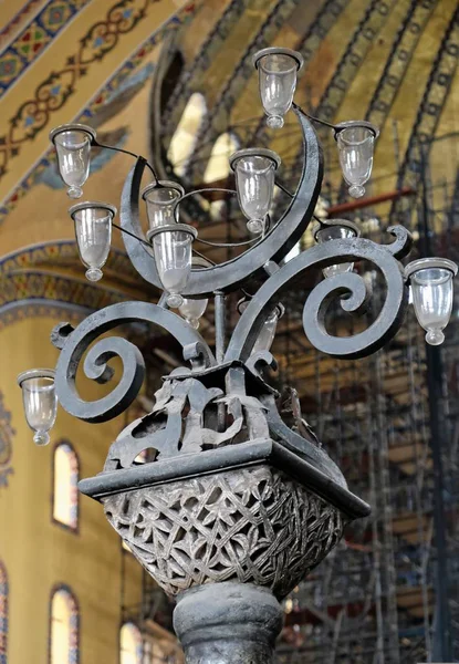 Istanbul Turkije Mei Ongebruikelijke Lichtfitting Hagia Sophia Museum Istanbul Turkije — Stockfoto