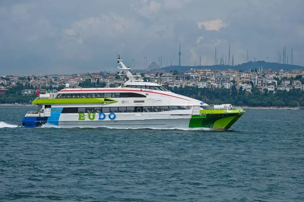 土耳其伊斯坦布尔 5月26日 2018年5月26日在土耳其伊斯坦布尔的博斯普鲁斯海峡巡航的船只 — 图库照片