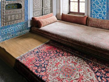 Istanbul, Türkiye - 27 Mayıs: Topkapı Sarayı ve Müzesi Istanbul Türkiye'de 27 Mayıs 2018 iç görünüm