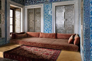 Istanbul, Türkiye - 27 Mayıs: Topkapı Sarayı ve Müzesi Istanbul Türkiye'de 27 Mayıs 2018 iç görünüm