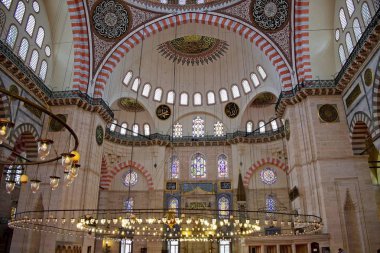 Istanbul, Türkiye - 28 Mayıs: İç görünümü Süleymaniye Camii Istanbul Türkiye'de 28 Mayıs 2018 '