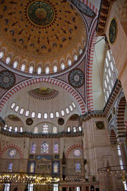 Istanbul, Türkiye - 28 Mayıs: İç görünümü Süleymaniye Camii Istanbul Türkiye'de 28 Mayıs 2018 '