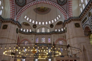 Istanbul, Türkiye - 28 Mayıs: İç görünümü Süleymaniye Camii Istanbul Türkiye'de 28 Mayıs 2018 '