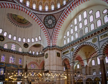 Istanbul, Türkiye - 28 Mayıs: İç görünümü Süleymaniye Camii Istanbul Türkiye'de 28 Mayıs 2018 '