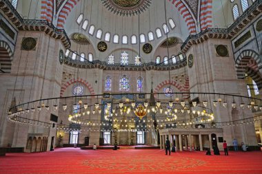 Istanbul, Türkiye - 28 Mayıs: İç görünümü Süleymaniye Camii Istanbul Türkiye'de 28 Mayıs 2018 '
