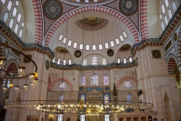 Istanbul Turquía Mayo Vista Interior Mezquita Suleymaniye Estambul Turquía Mayo — Foto de Stock