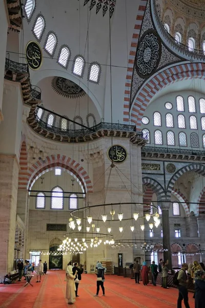 Стамбул Туркей Мая 2018 Года Внутренний Вид Мечети Сулеймание Стамбуле — стоковое фото
