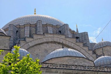 Istanbul, Türkiye - 28 Mayıs: Görünüm Istanbul Türkiye'de Süleymaniye Camii rooftops genelinde 28 Mayıs 2018