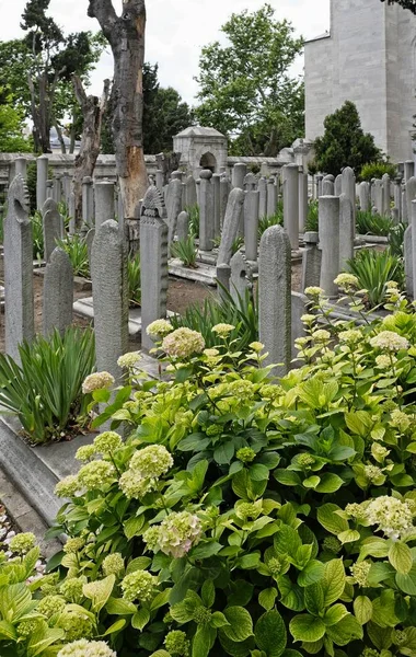 Istanbul Turchia Maggio Cimitero Nel Parco Della Moschea Suleymaniye Istanbul — Foto Stock