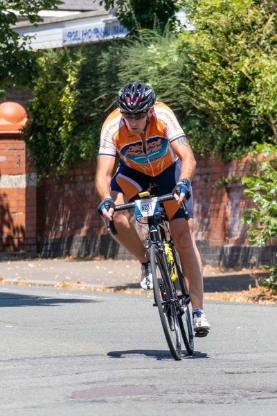 Cardiff Wales Julio Ciclista Participando Velothon Cycling Event Cardiff Wales —  Fotos de Stock