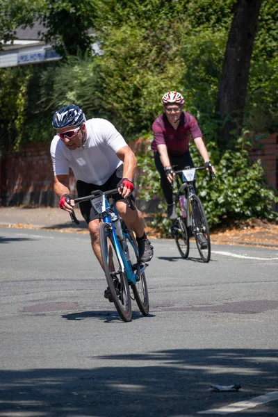 Cardiff Wales Julho Ciclistas Que Participam Evento Ciclismo Velothon Cardiff — Fotografia de Stock