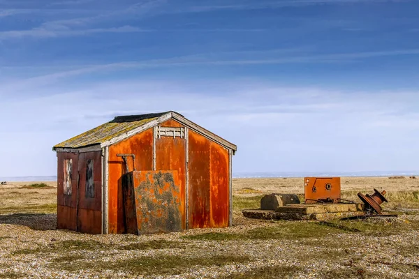 Vieille Cabane Pêcheur Sur Plage Dungeness — Photo