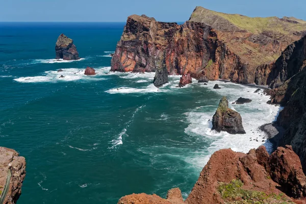 Falésias São Lourenço Madeira Mostrando Formação Rochosa Vertical Incomum — Fotografia de Stock