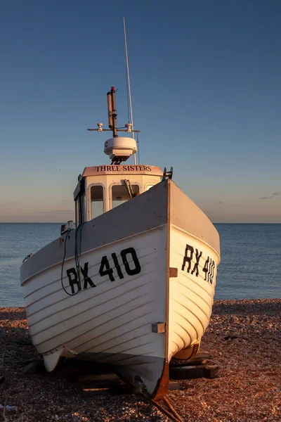 Łódź Rybacka Plaży Dungeness — Zdjęcie stockowe