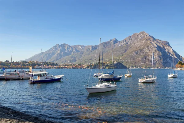 Lecco Italy Europe October View Boats Lake Como Lecco Southern — Stock Photo, Image