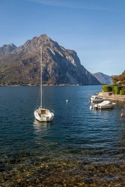 Lecco Itália Europa Outubro Vista Dos Barcos Lago Como Lecco — Fotografia de Stock