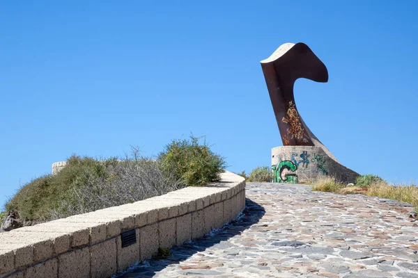 San Juan Tenerife Espagne Février Sculpture Alcaravane Roberto Martinon Dessus — Photo