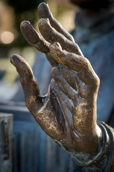 Bistrita Transsilvanien Rumänien September Bronzestatue Des Fotografen Alexandru Rosu Bistrita — Stockfoto