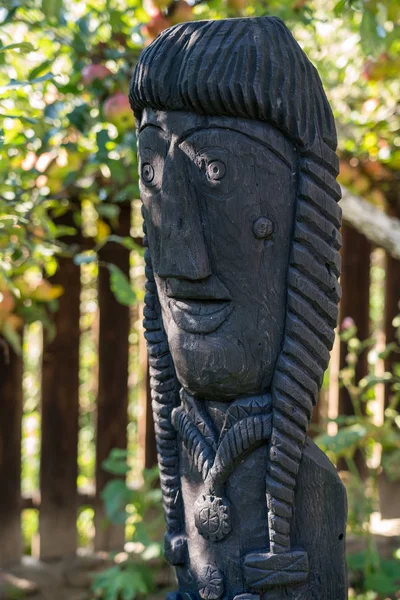 Tarpesti Moldovia Romania September Wooden Statues Neculai Popa Ethnographic Museum — Stock Photo, Image