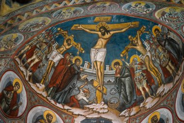 Moldovita, Moldova/Romanya - 18 Eylül: İç görünüm Moldovita Moldova Romanya içinde manastır 18 Eylül 2018