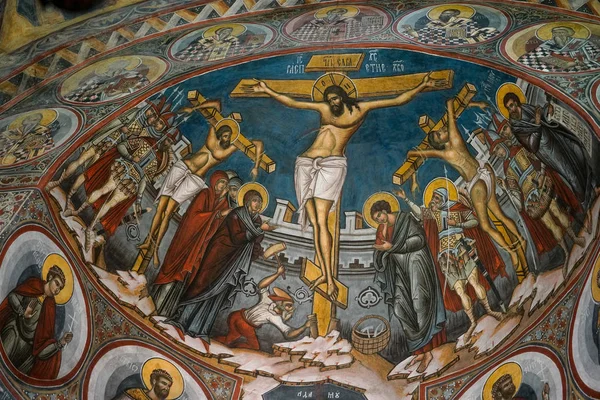 Moldovita, Moldova/Romanya - 18 Eylül: İç görünüm Moldovita Moldova Romanya içinde manastır 18 Eylül 2018