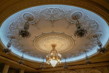 Bükreş/Romanya - 21 Eylül: Bükreş Romanya 21 Eylül 2018 üzerinde bina insan sarayın iç görünüm