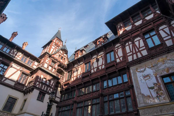 Sinaia Wallachia Romania Settembre Veduta Esterna Del Castello Peles Sinaia — Foto Stock