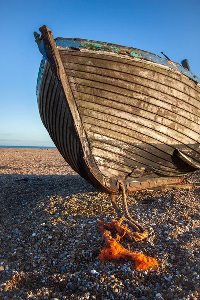 Dungeness Kent December Derelict Fishing Boat Dungeness Beach Kent December — стоковое фото