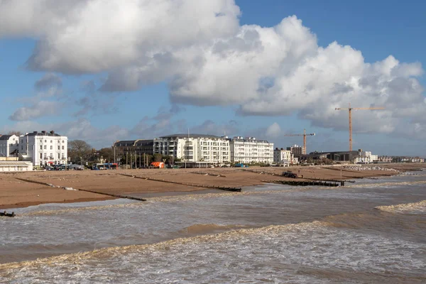 Worthing West Sussex November Blick Auf Gebäude Entlang Der Meerespromenade — Stockfoto