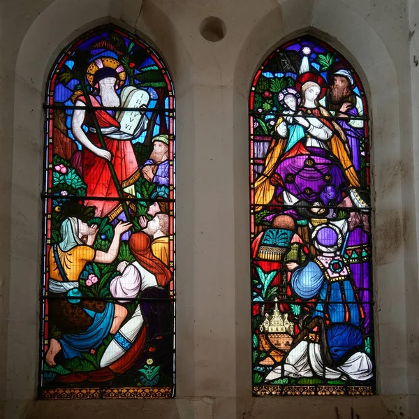 Horsham West Sussex November Stained Glass Window Mary Virgin Parish — Stock Photo, Image