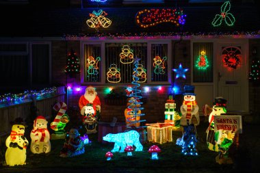 Felbridge, Surrey/Uk - Aralık 12: Noel ışıkları Felbridge Surrey için yapılan 12 Aralık 2018 görüntüler.