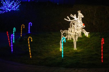 Felbridge, Surrey/Uk - Aralık 12: Noel ışıkları Felbridge Surrey için yapılan 12 Aralık 2018 görüntüler.