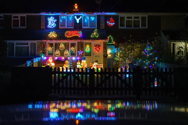 Felbridge Surrey Δεκεμβρίου Χριστούγεννα Φώτα Εμφάνιση Στο Felbridge Surrey Στις — Φωτογραφία Αρχείου