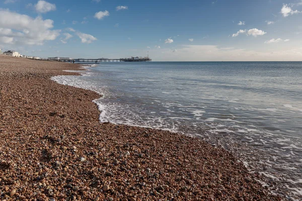 Brighton Este Sussex Enero Vista Playa Pier Brighton East Sussex —  Fotos de Stock