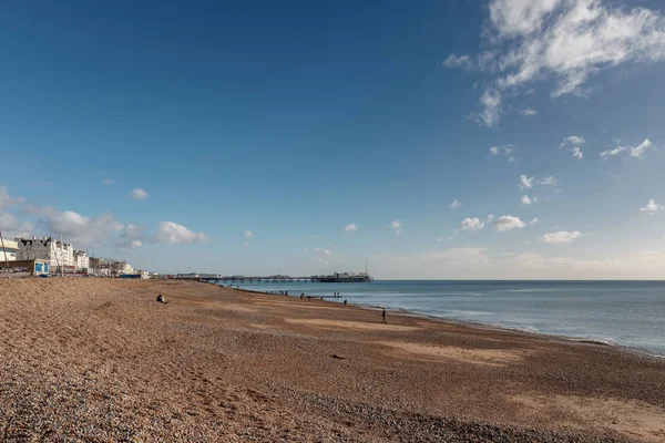 Brighton Este Sussex Enero Vista Playa Pier Brighton East Sussex —  Fotos de Stock