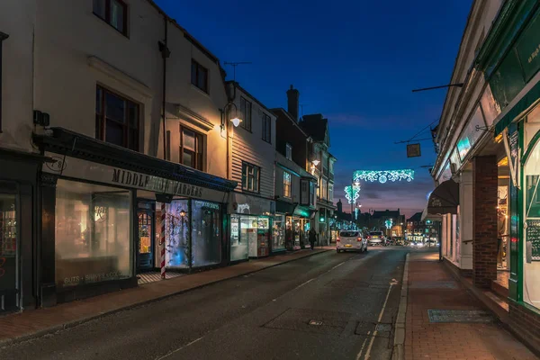 East Grinstead West Sussex January View Town Centre Night East — стоковое фото