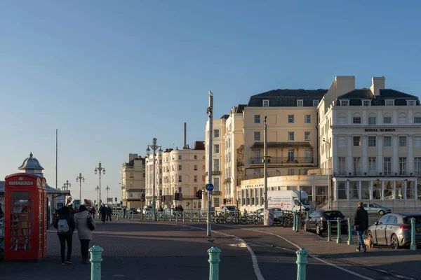 Brighton East Sussex Januari Byggnader Längs Havet Brighton East Sussex — Stockfoto
