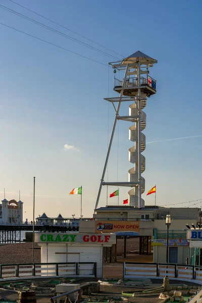 Brighton Sussex January View Zip Wire Ride Brighton Sussex January — Stock Photo, Image