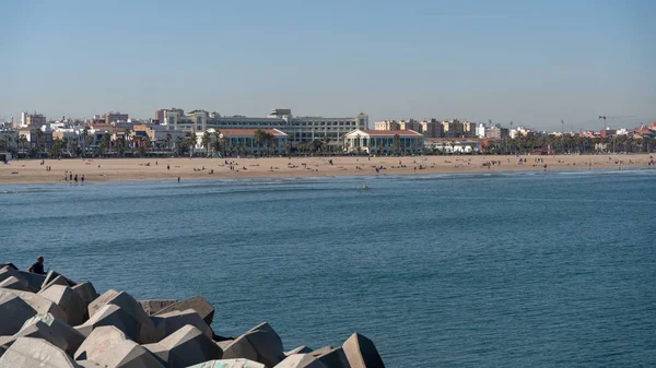 Valencia, Spanje - 27 februari: Uitzicht op de kust bij Valenc — Stockfoto