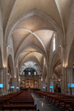 Valencia, İspanya - 27 Şubat: Katedralin iç görünümü 