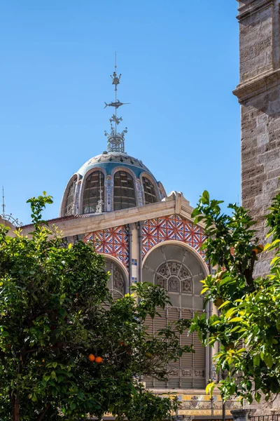 Valencia, Spanien - 25 februari: Central Market i Valencia Spanien — Stockfoto