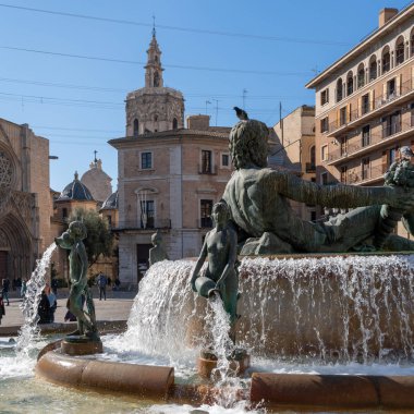 Valencia, İspanya - 25 Şubat: Çeşme Meydanı VI