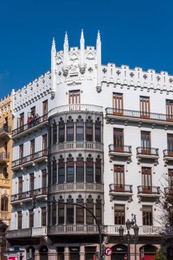 Valencia, İspanya - 24 Şubat: Şehrin tarihi binada 