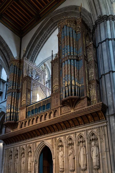 Rochester, Kent/Uk - 24 maart: Weergave van het orgel in de Cathedr — Stockfoto