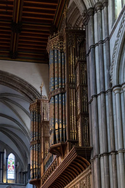 ROCHESTER, KENT/UK - MARCH 24 : View of the organ in the Cathedr — Stock Photo, Image