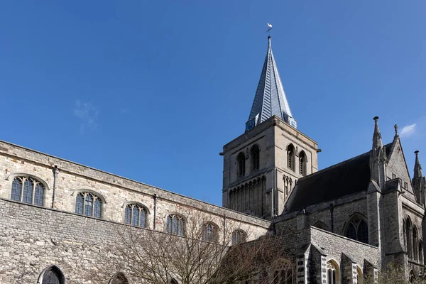 Rochester, Kent/Uk - 24 Mart: Rochest katedralde görünümünü — Stok fotoğraf