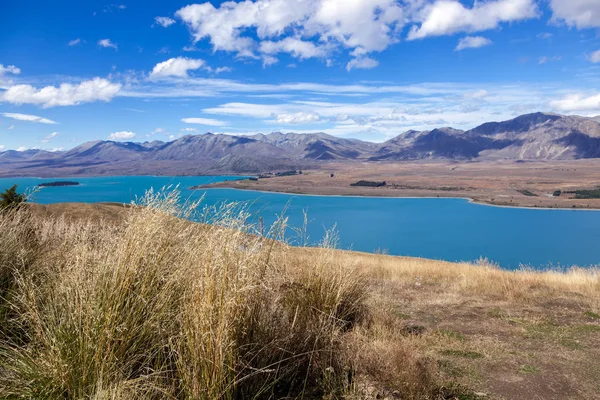 Vista panoramica del colorato lago Tekapo — Foto Stock