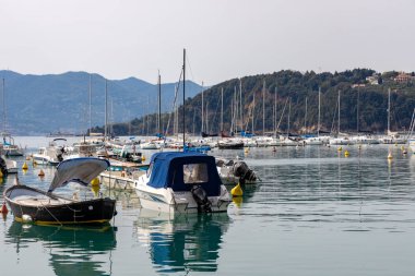 Lerici, Liguria/İtalya - 21 Nisan : Leri limanında tekneler