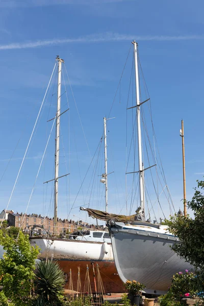 Bristol, uk - 14. Mai: Blick auf Yachten aus dem Fluss avo — Stockfoto