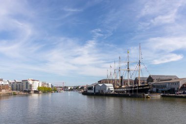 Bristol, İngiltere - 13 Mayıs : Ss Büyük Britanya'nın kuru havuzdaki görünümü 